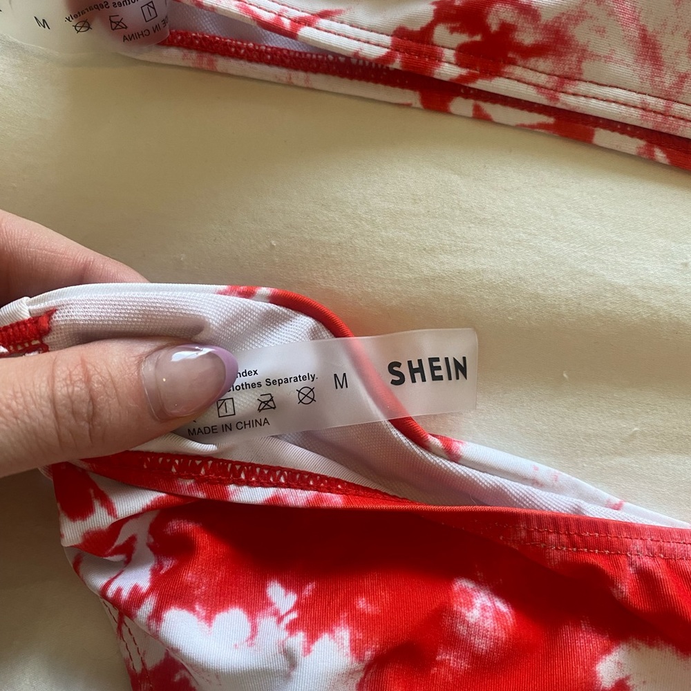 Shein Tie Dye Bikini Set Cami Top & High Leg Bottom 2 Piece Swimsuit - Picture 9 of 9